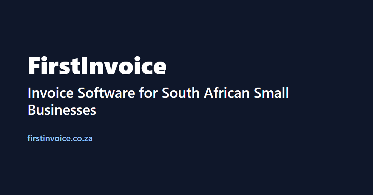 FirstInvoice invoice software for South African small businesses